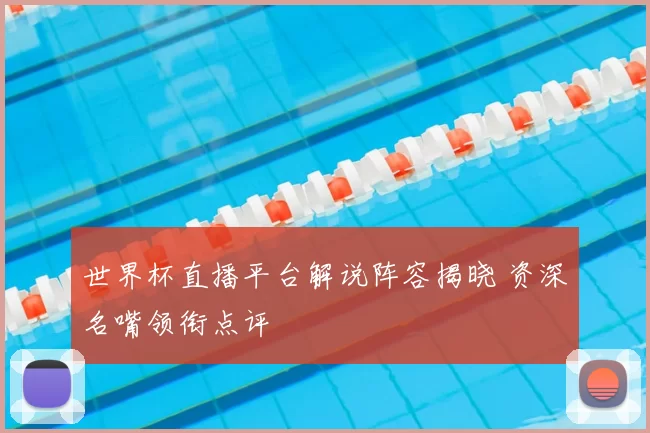 世界杯直播平台解说阵容揭晓 资深名嘴领衔点评