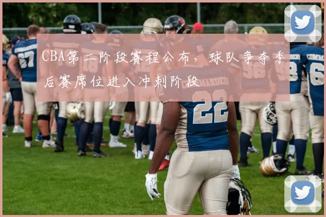 CBA第二阶段赛程公布，球队争夺季后赛席位进入冲刺阶段